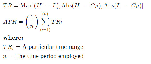 Average True Range (ATR) formula