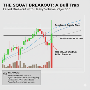 Chart illustrating a Squat Breakout showing structural failure at a key resistance level
